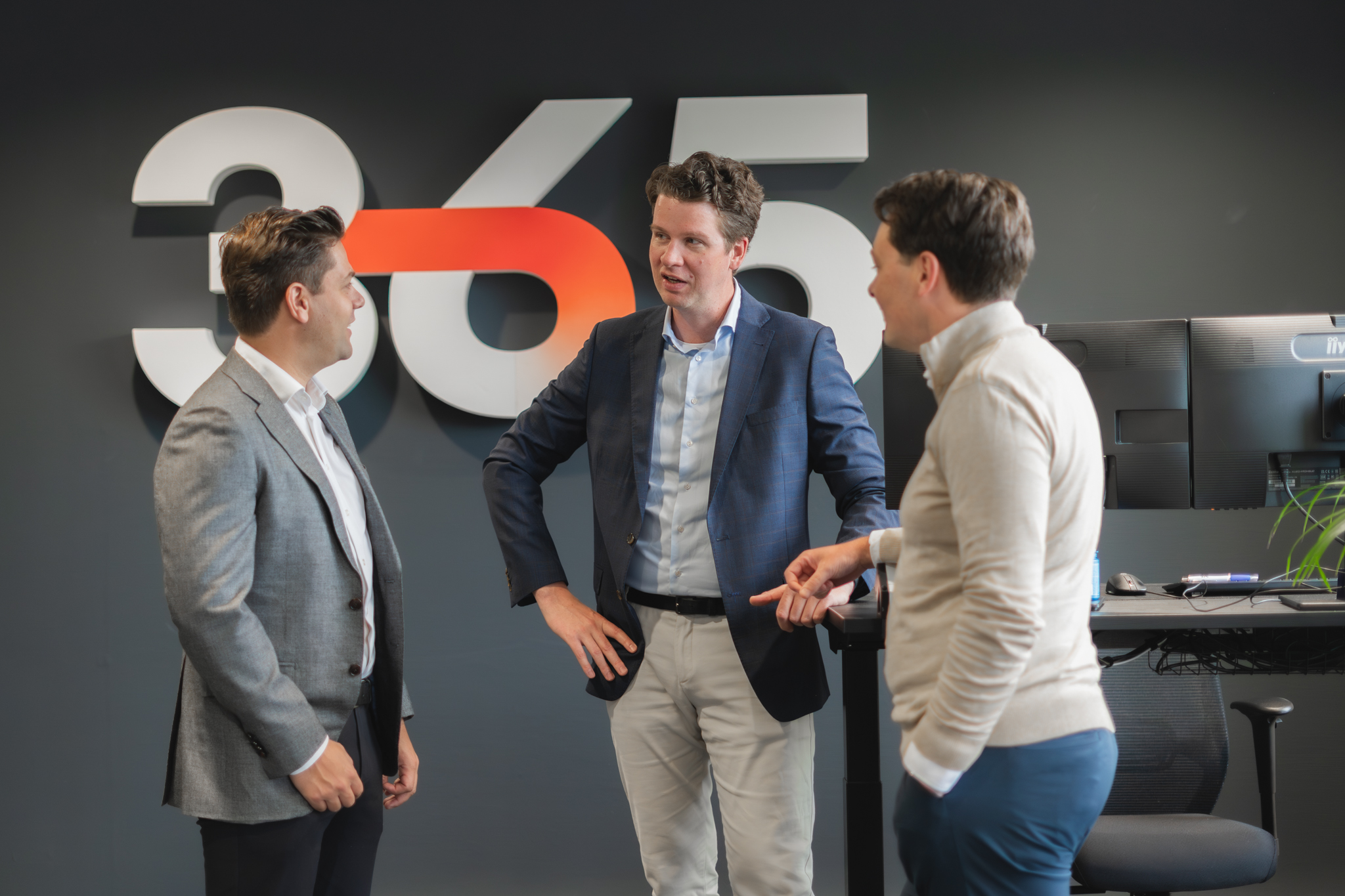 Nathan, Sander en Emiel voor het 365 logo